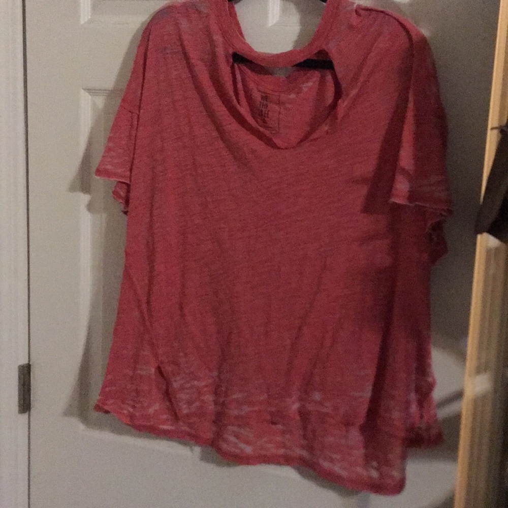 Free people large cut out v neck tee